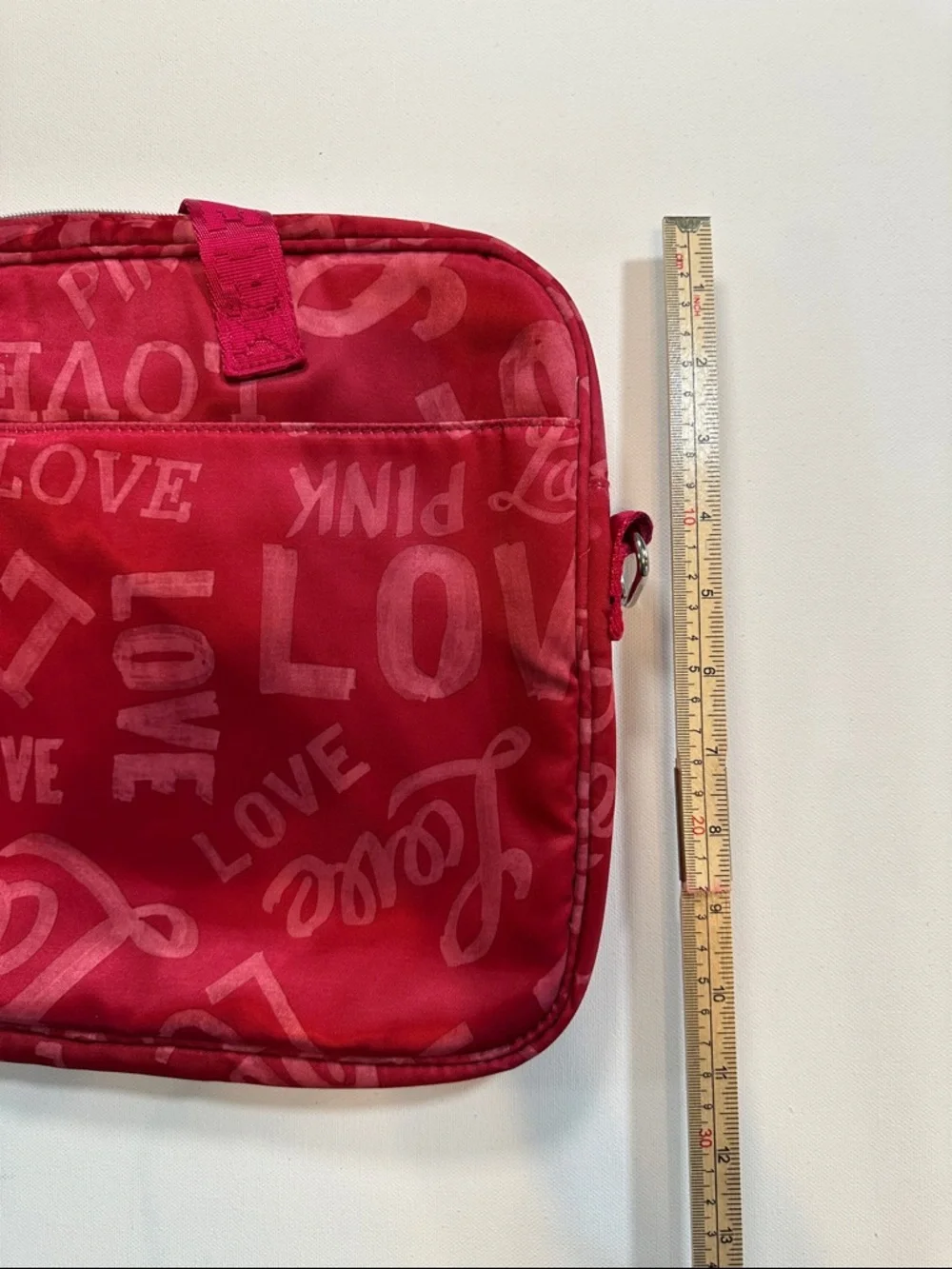 PINK Victoria's Secret Red Nylon 'Love' Laptop Bag